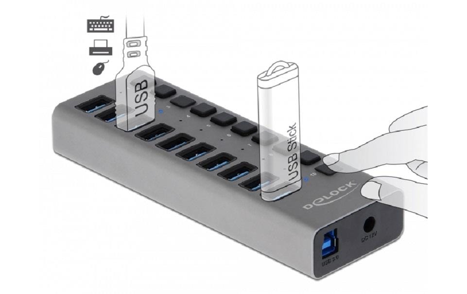 Delock USB-Hub 63670 10x USB-A