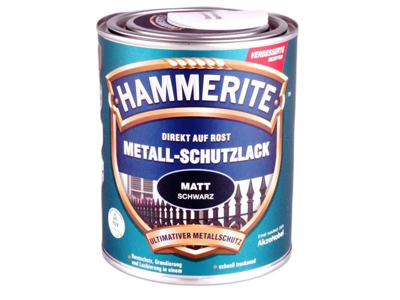 Hammerite Metall-Schutzlack Matt Schwarz, 750 ml Hammerite Metall-Schutzlack Matt Schwarz, 750 ml