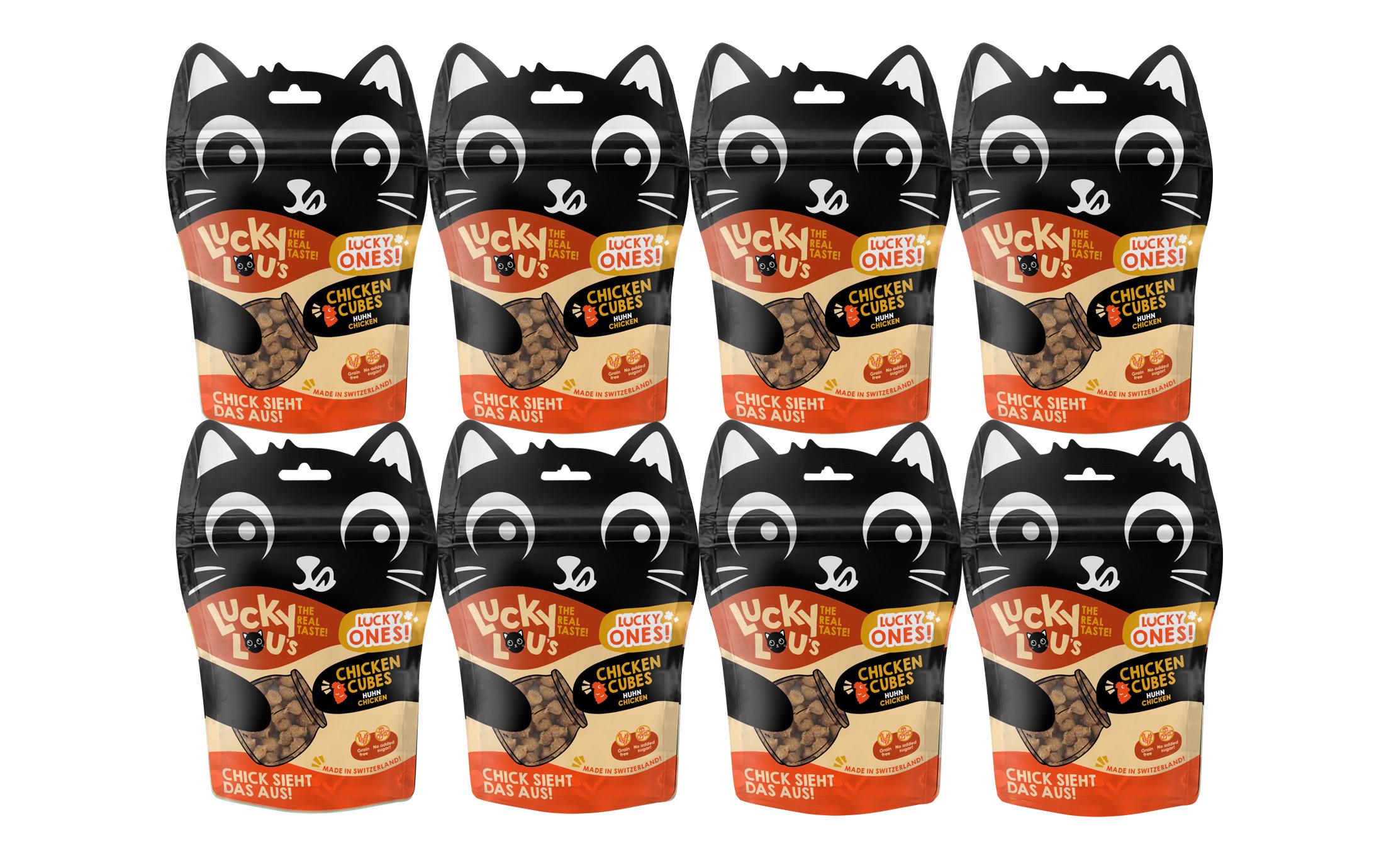 Lucky Lou Katzen-Snack Lucky Ones Cubes Huhn, 8 x 80 g
