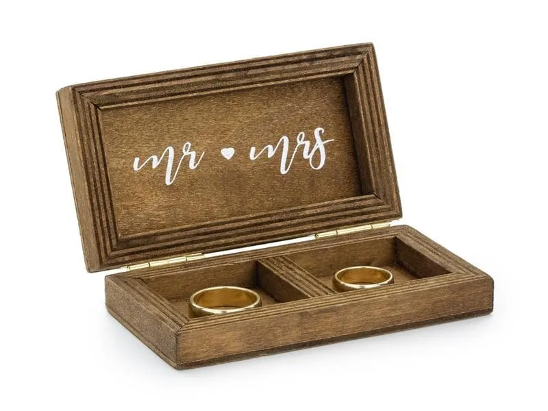 Partydeco Hochzeitsaccessoire Ring Box Hochzeit 10 x 5.5 x 2 cm, Braun Partydeco Hochzeitsaccessoire Ring Box Hochzeit 10 x 5.5 x 2 cm, Braun