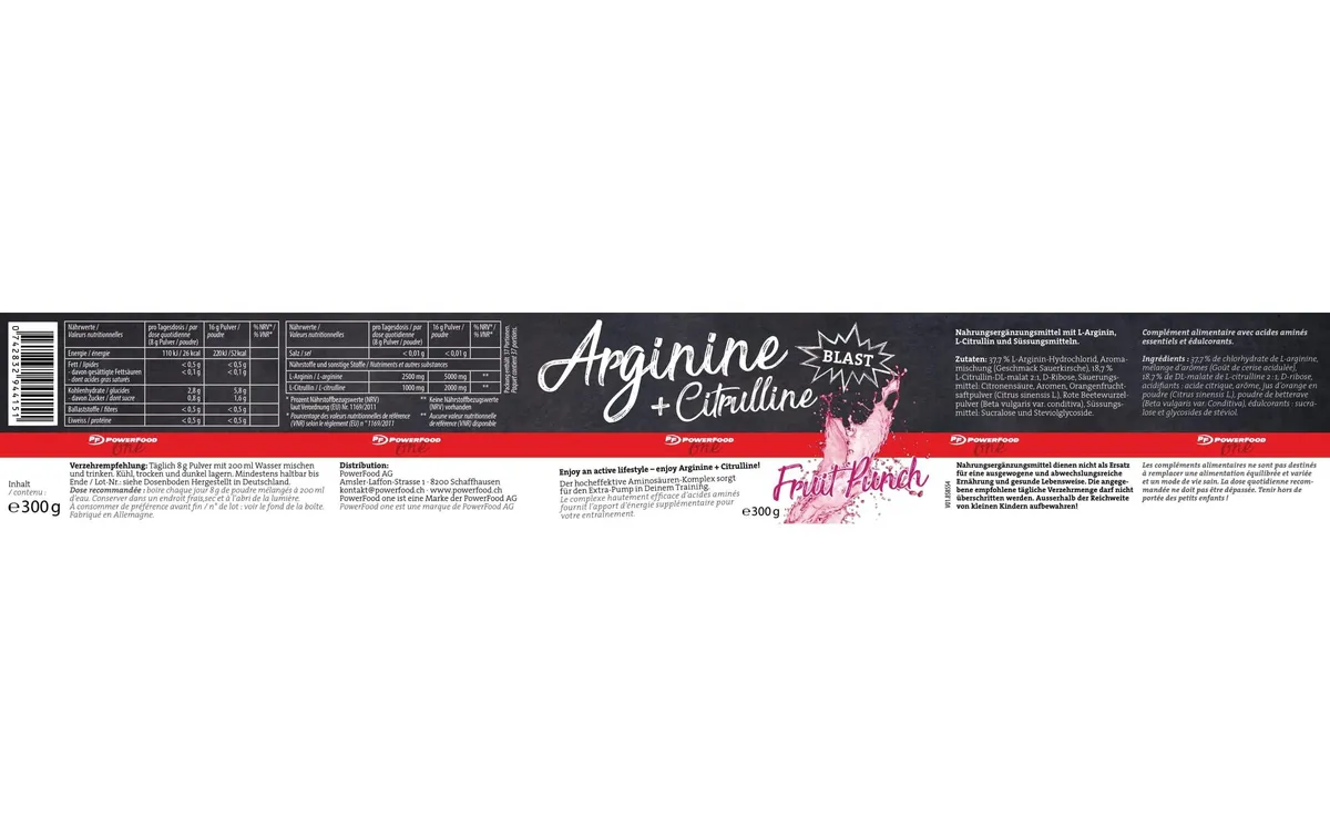 PowerFood One Pulver One Arginine + Citrulline Fruchtig 300 g