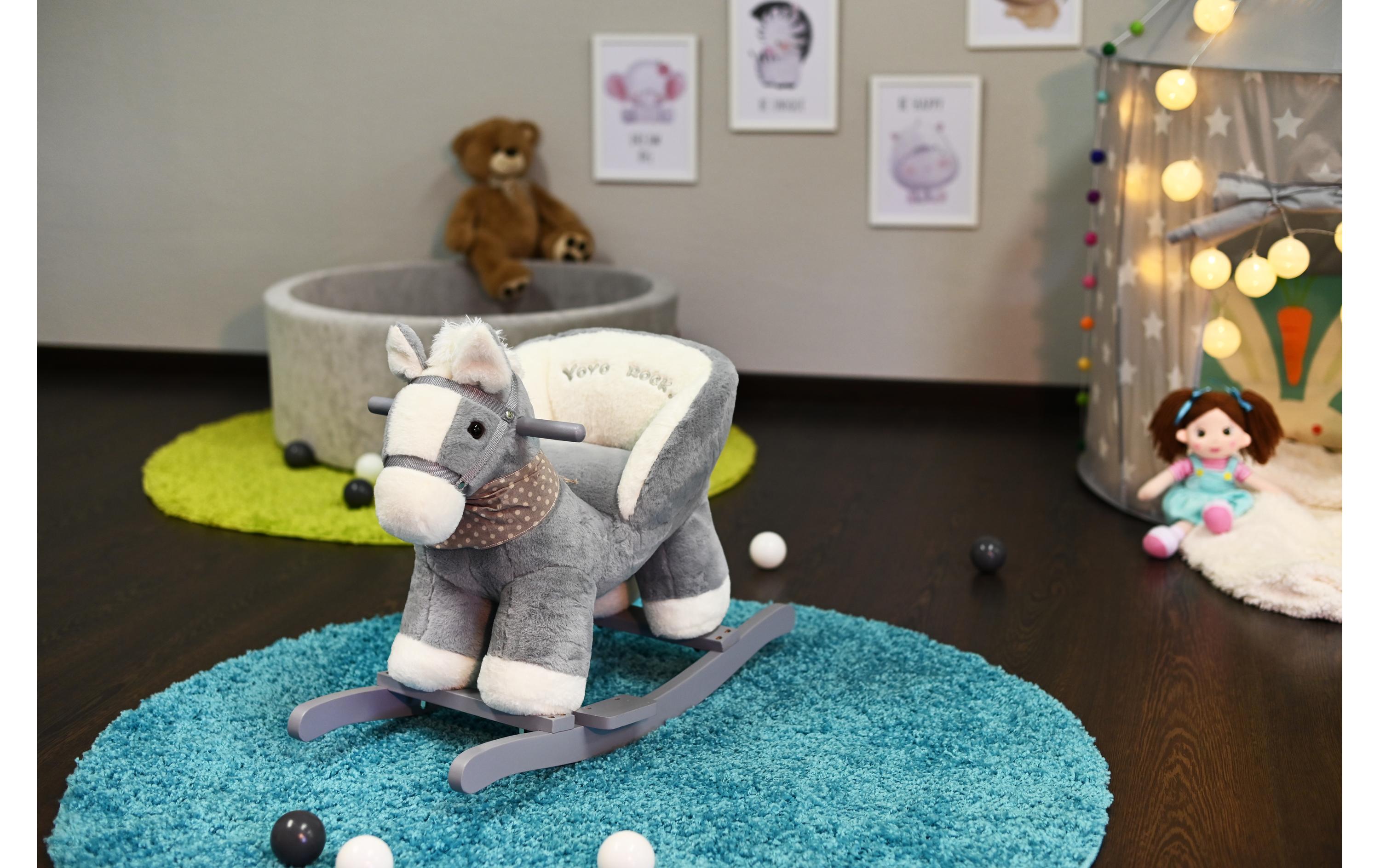 Knorrtoys Schaukeltier Pferd Grau/Weiss