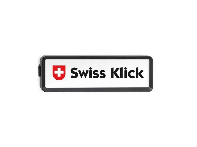 Swiss Klick Kennzeichenhalter Langformat Vorderseite Schwarz Swiss Klick Kennzeichenhalter Langformat Vorderseite Schwarz