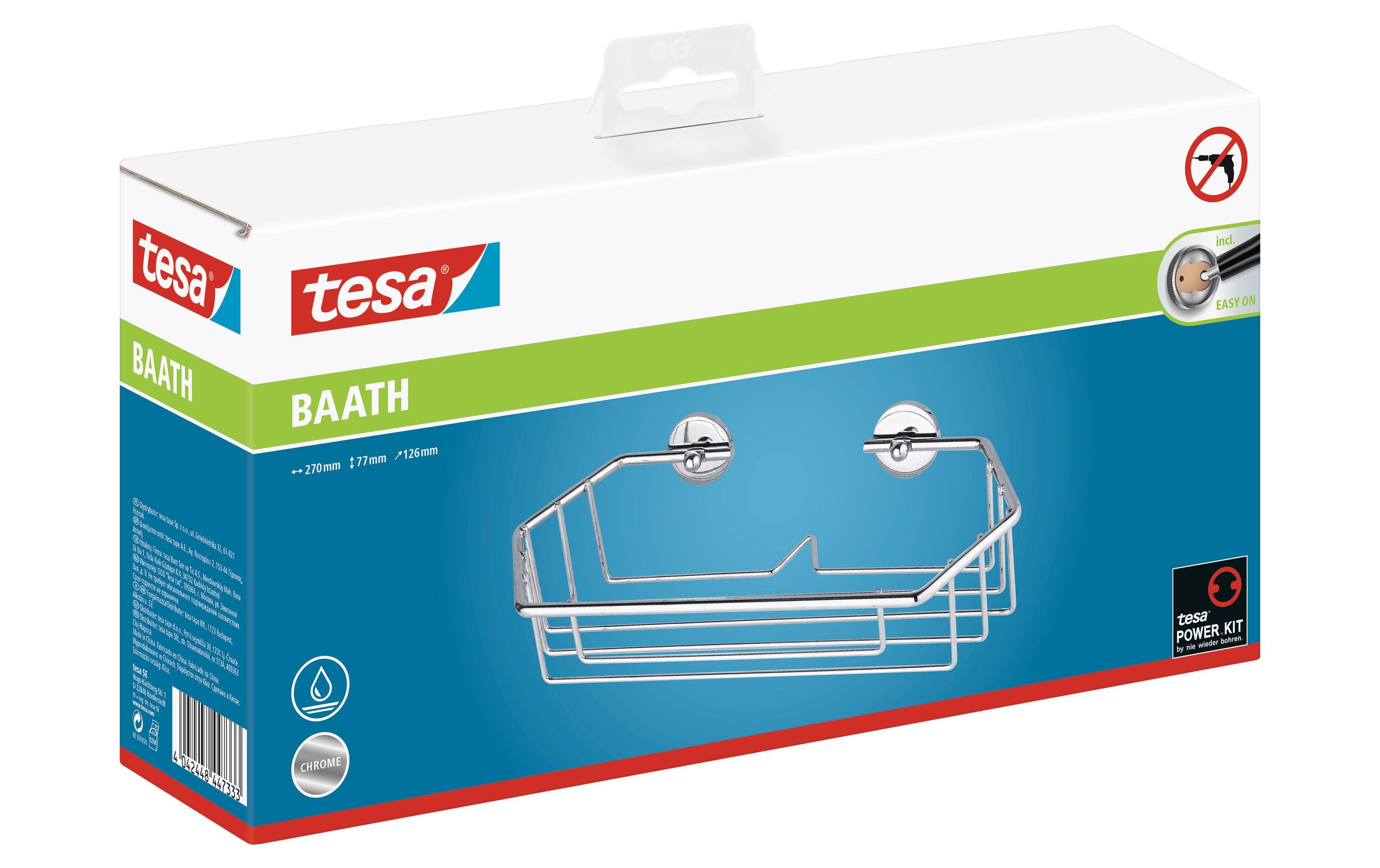 tesa Ablagekonsole Baath ohne Bohren, Silber