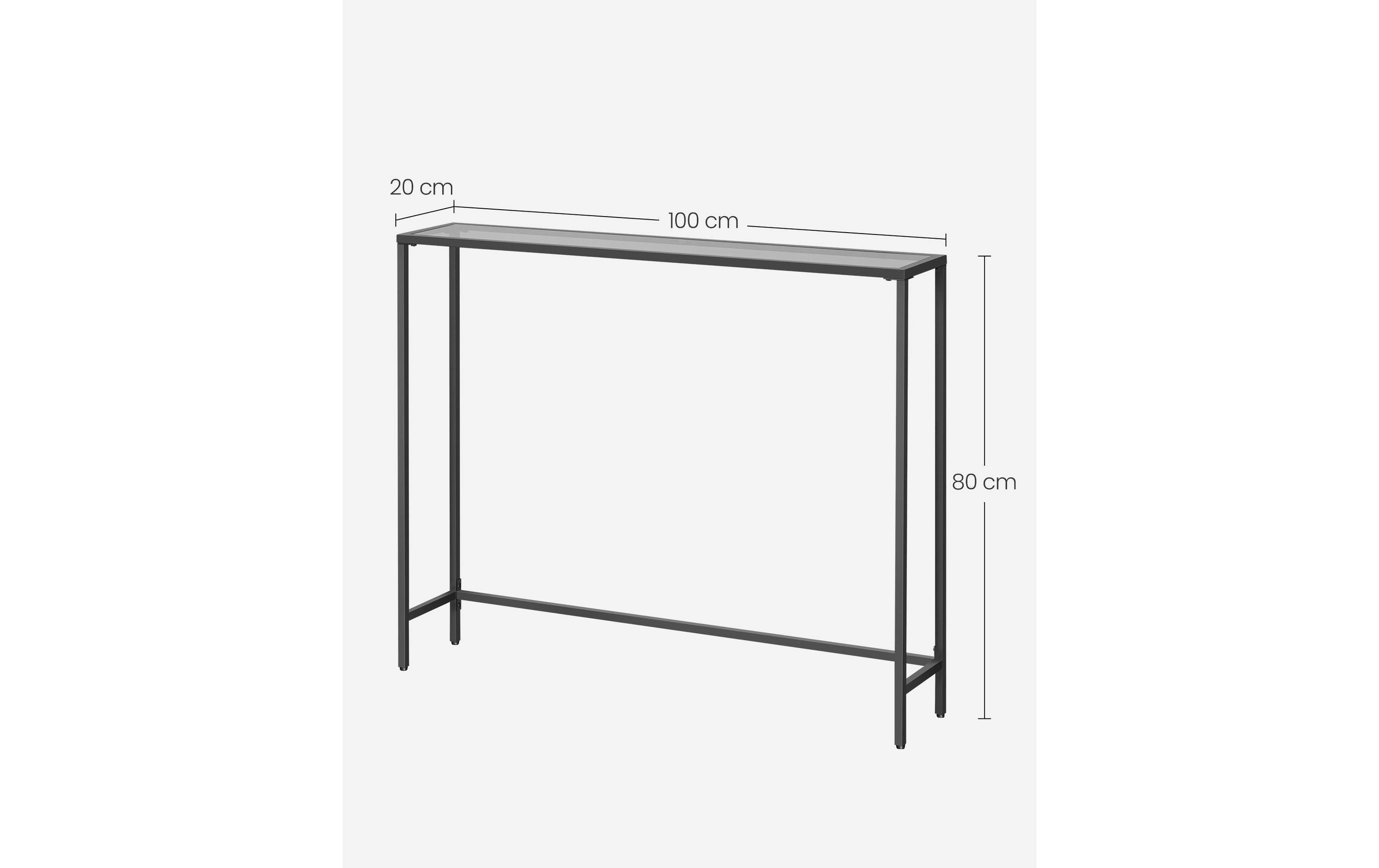 VASAGLE Konsolentisch 100.5 x 80 cm, Schwarz