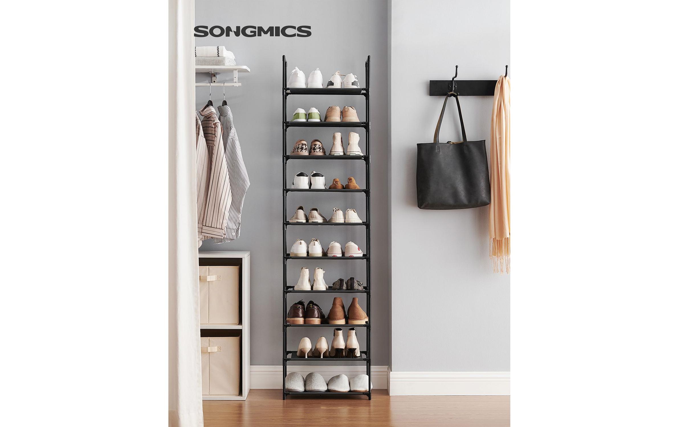 Songmics Schuhregal 45 x 173 cm, Schwarz