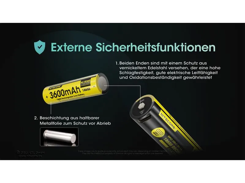 Nitecore Akku NL1836R 18650 UCB-C, 3600 mAh Nitecore Akku NL1836R 18650 UCB-C, 3600 mAh
