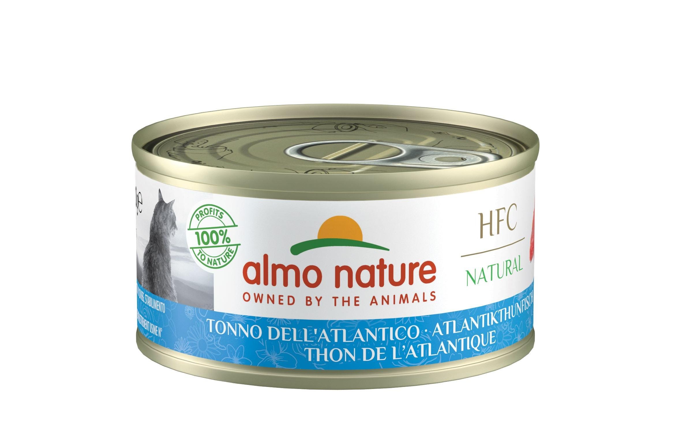 Almo Nature Nassfutter HFC Natural Atlantikthunfisch, 24 x 70 g