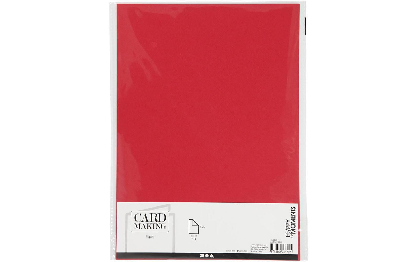Creativ Company Bastelpapier 70 g, 20 Blatt, Rot