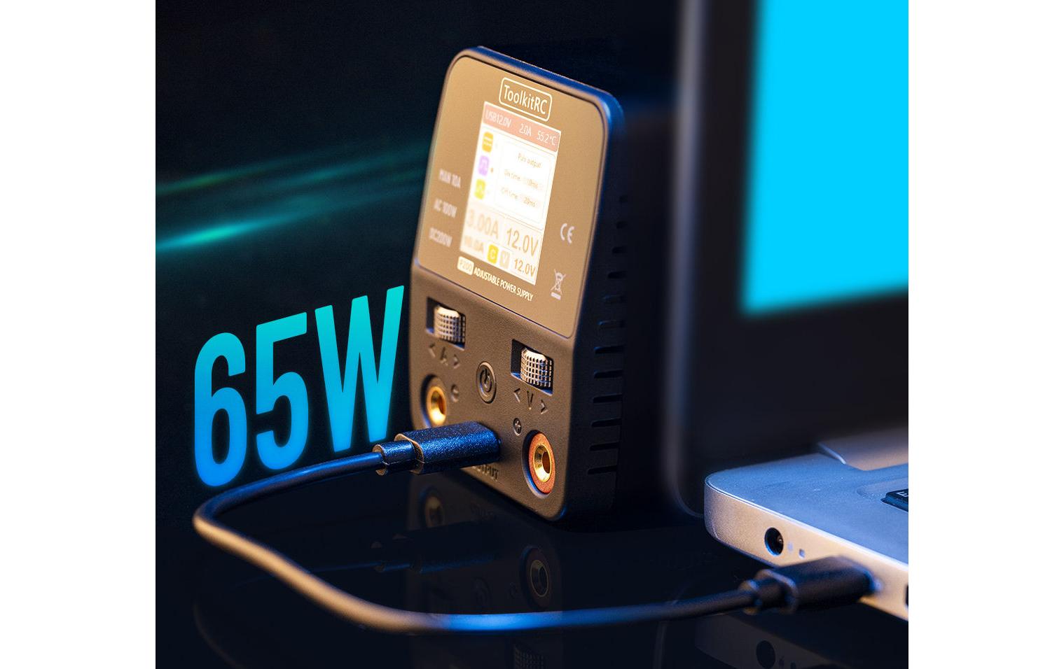ToolkitRC RC Netzteil P200 V2 100 W 1-30 V DC, USB-C PD 65 W