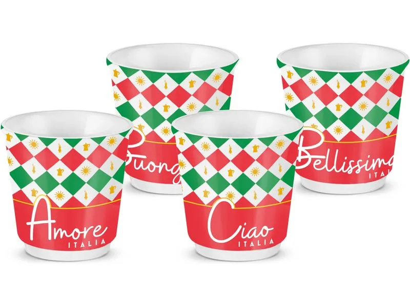 Bialetti Espressotasse Italia Damier, 80 ml, 4 Tassen Bialetti Espressotasse Italia Damier, 80 ml, 4 Tassen