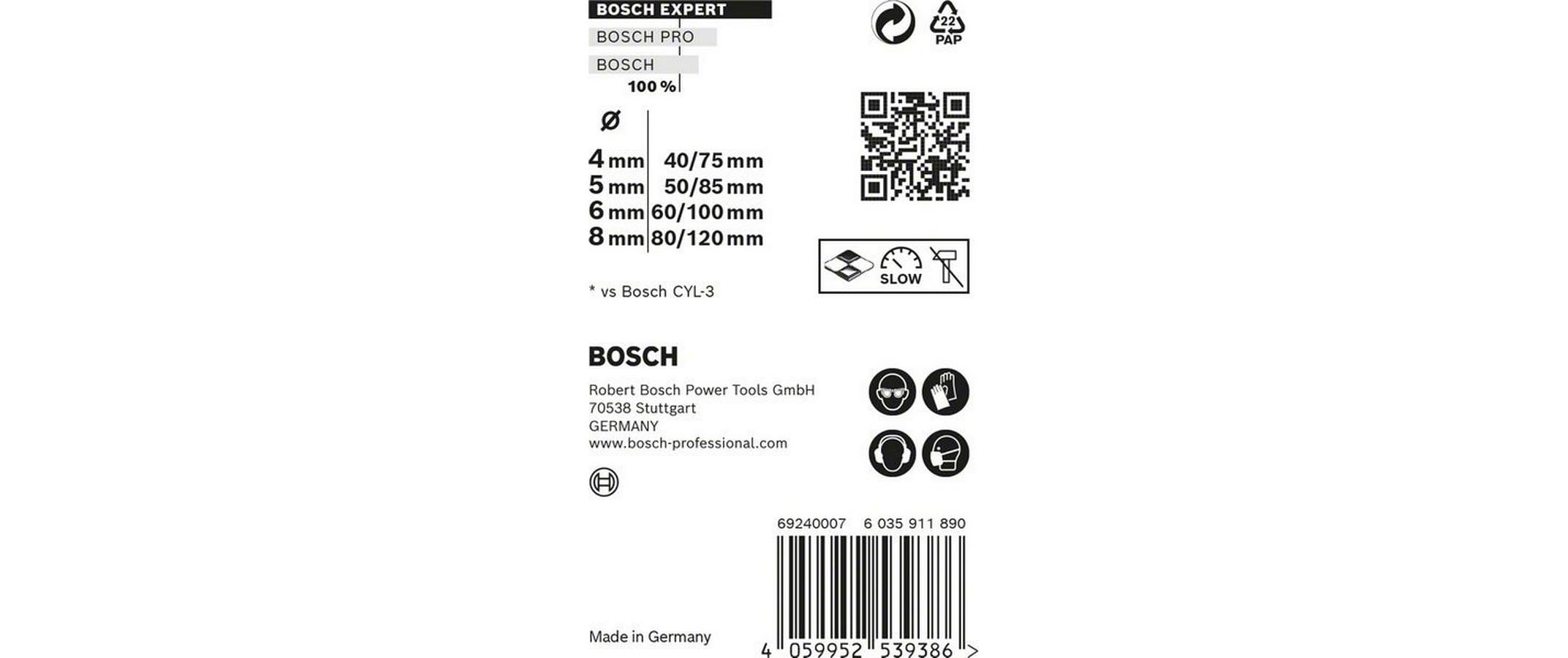 Bosch Professional Bohrer-Set Expert MultiConstruction CYL-9, 4-teilig