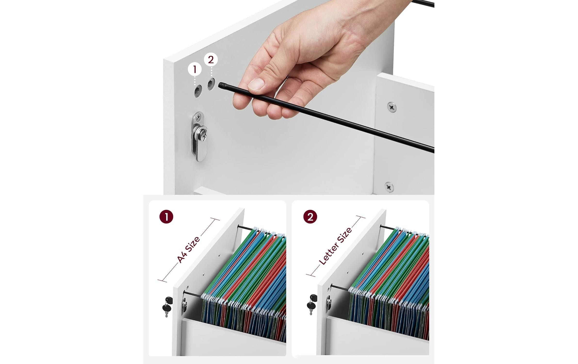 VASAGLE Aktenschrank mit zwei Schubladen