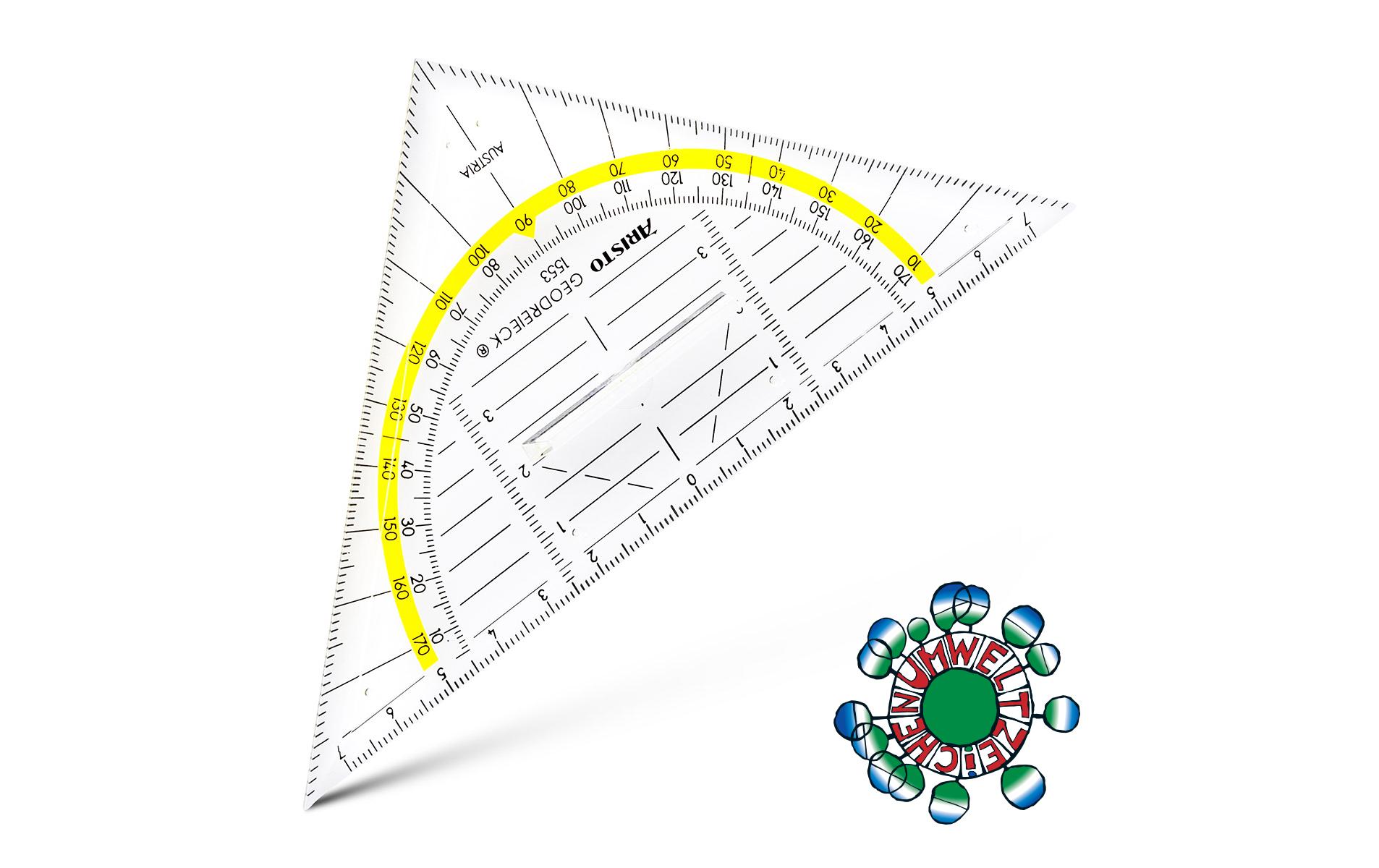 Aristo 1553 Winkelmesser Kunststoff transparent 16 cm