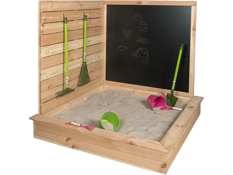 Esschert Design Eck-Sandkasten mit Tafel Holz 115.5 cm
