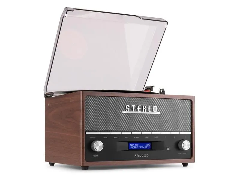 Audizio Plattenspieler mit Bluetooth Frisco Braun/Grau Audizio Plattenspieler mit Bluetooth Frisco Braun/Grau