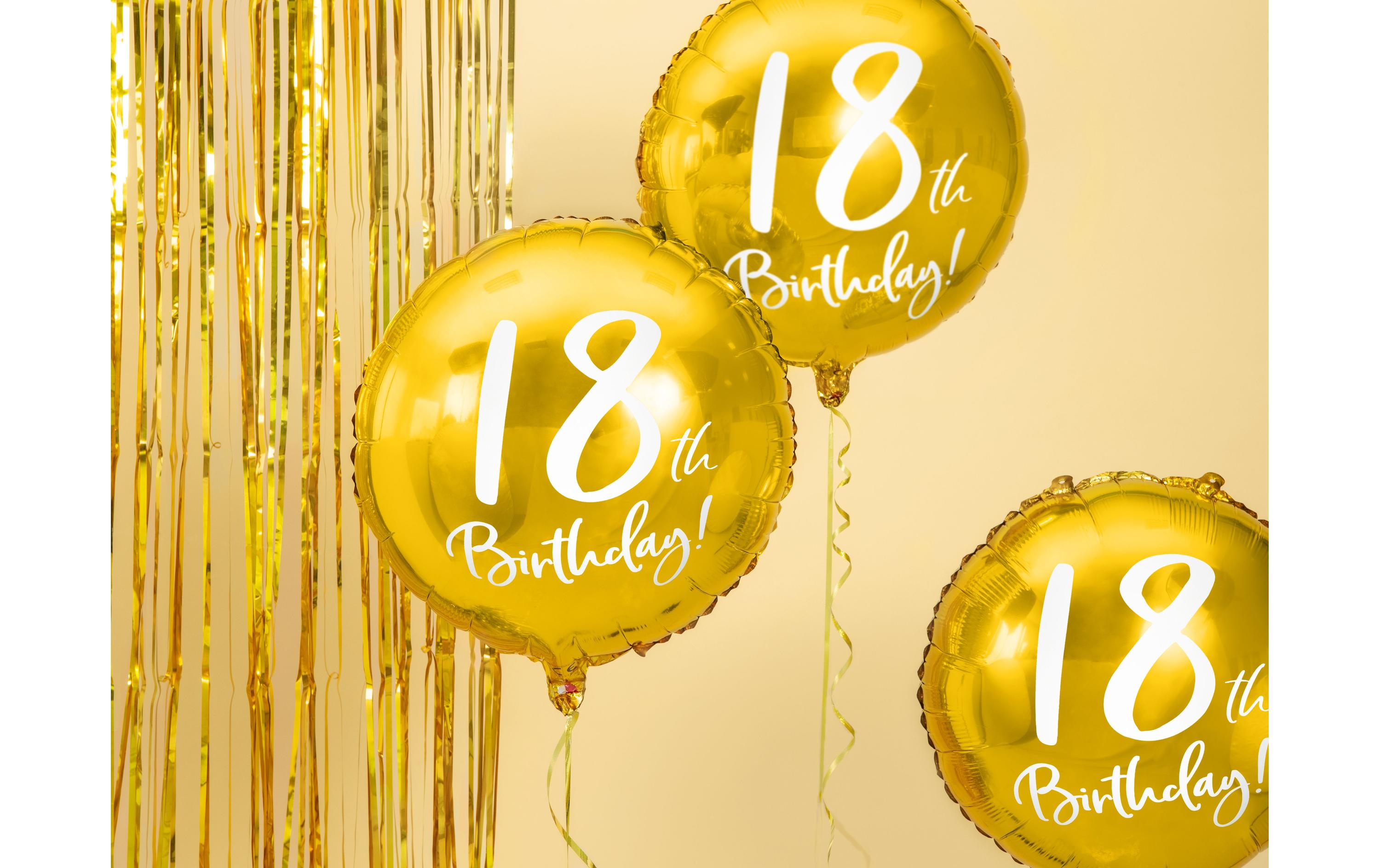 Partydeco Folienballon 18th Birthday Gold/Weiss