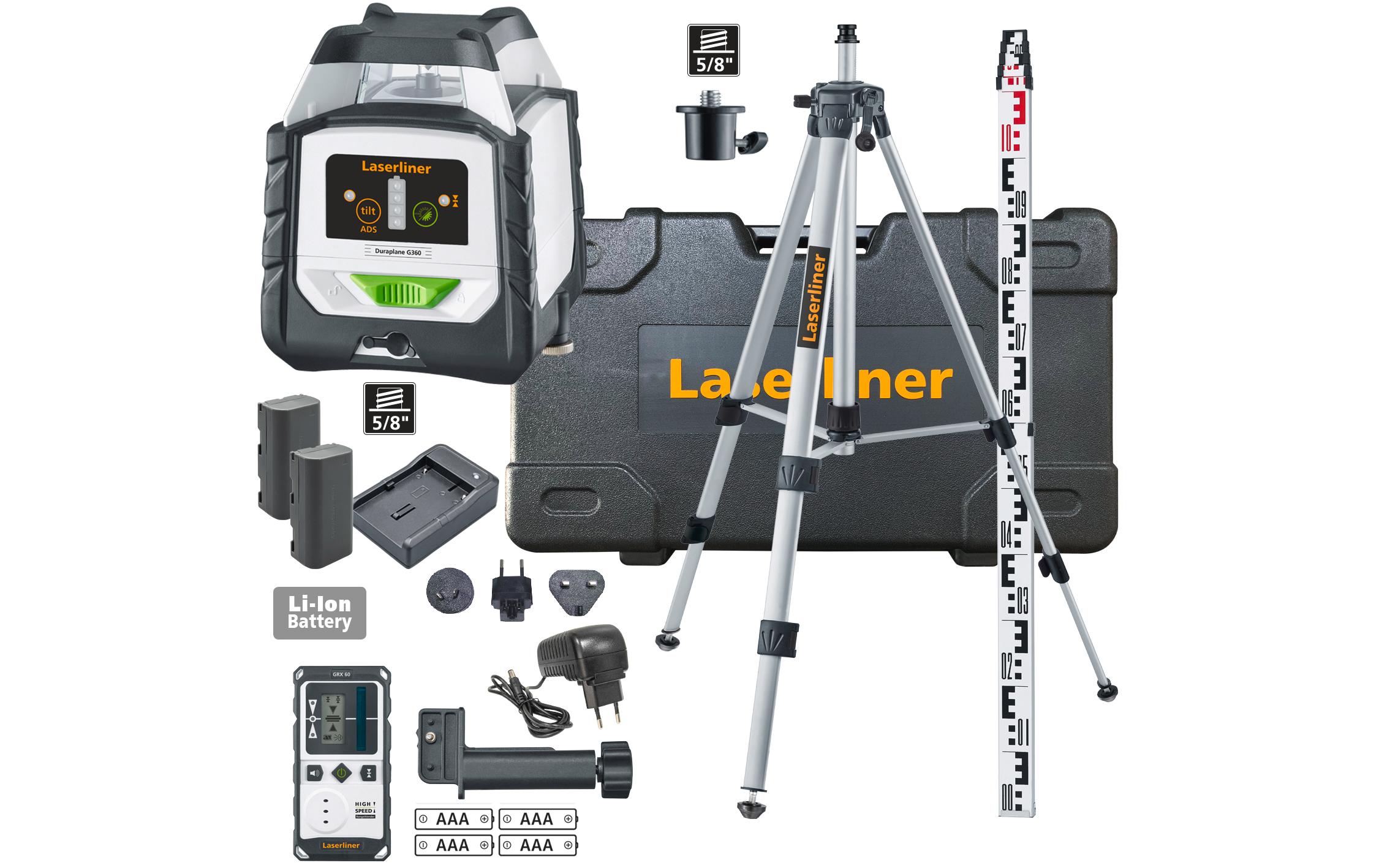 Laserliner Laser-Distanzmesser Duraplane G360 Set 175 cm 60 m