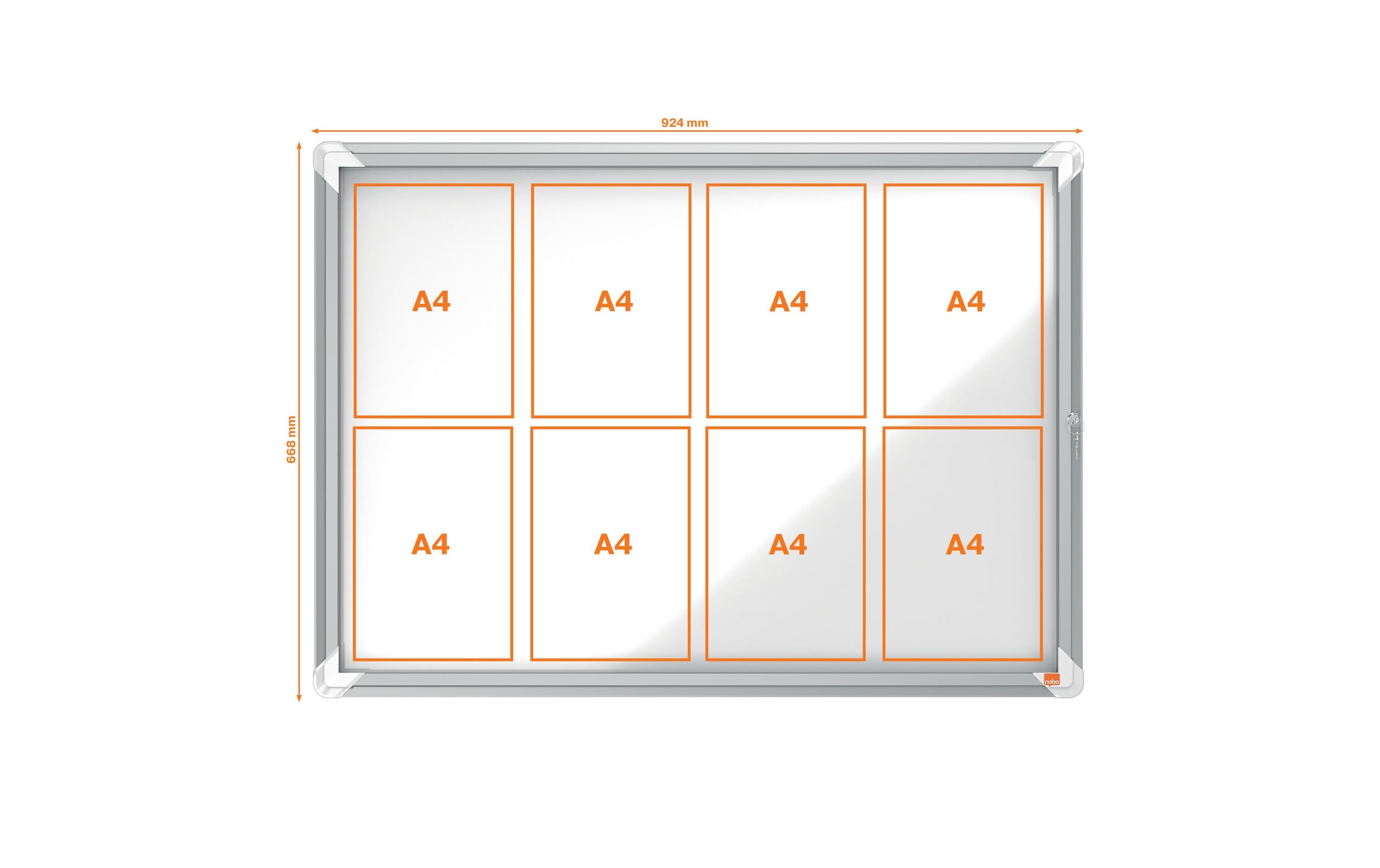 Nobo Schaukasten 8 x A4 mit Klapptür