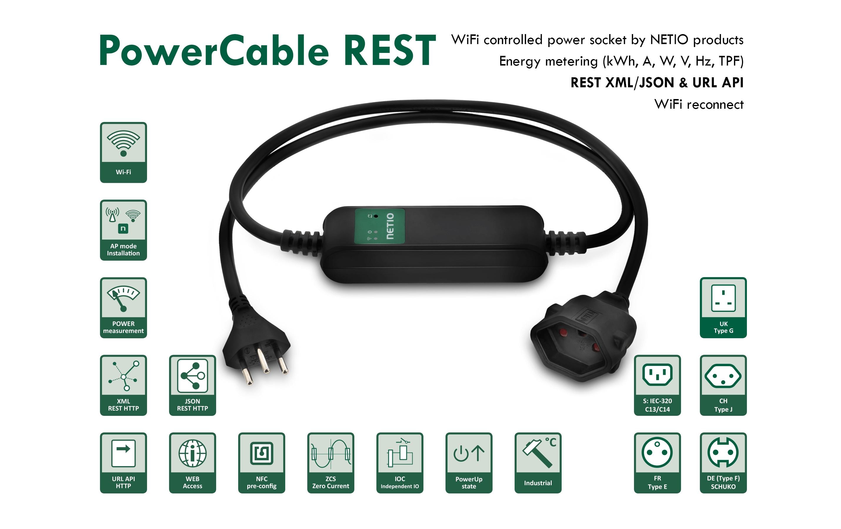 NETIO IP-Schalterkabel NETIO PowerCable REST 101J