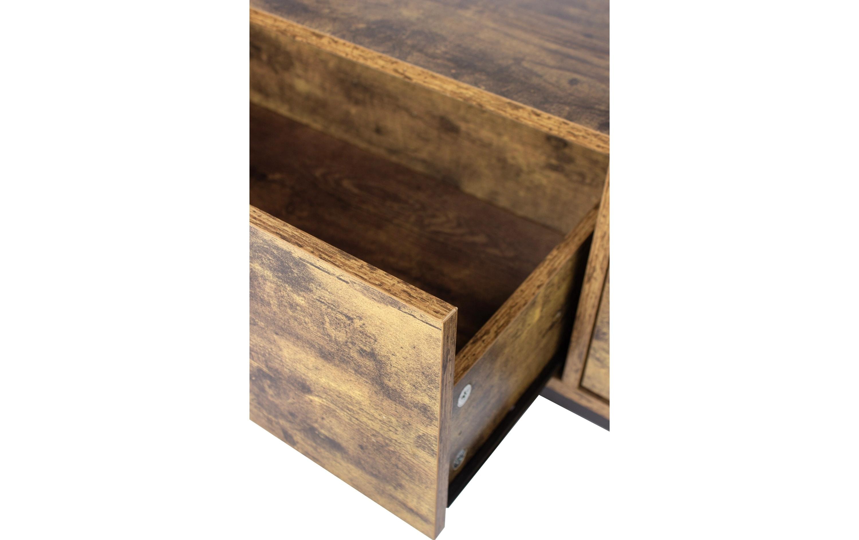 relaxdays TV-Möbel 120 x 40 cm, Braun/Schwarz 55 Zoll