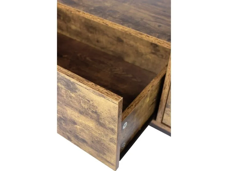 relaxdays TV-Möbel 120 x 40 cm, Braun/Schwarz 55 Zoll