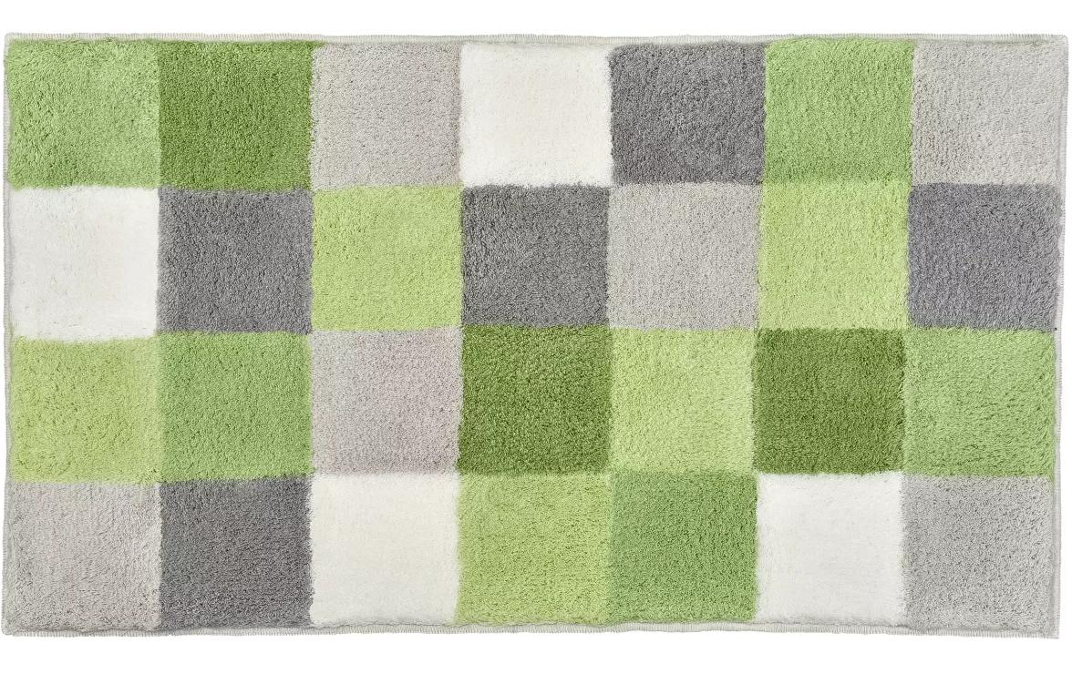 Kleine Wolke Badteppich Caro 70 x 120 cm, Grün/Grau/Weiss