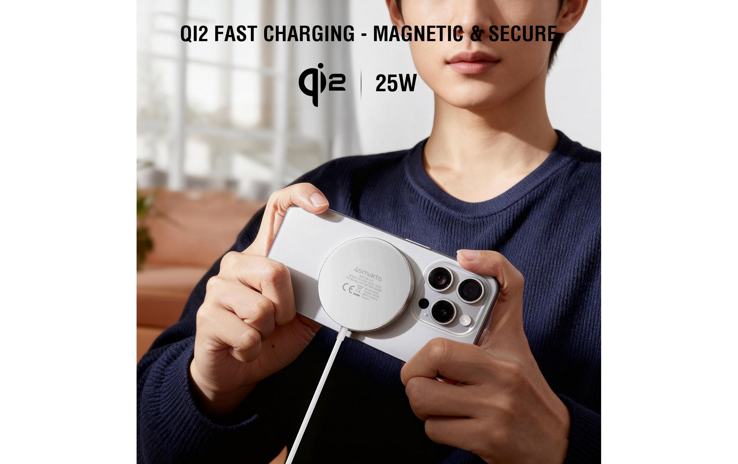 4smarts Qi2 25W MagSafe 1.5 m, Weiss