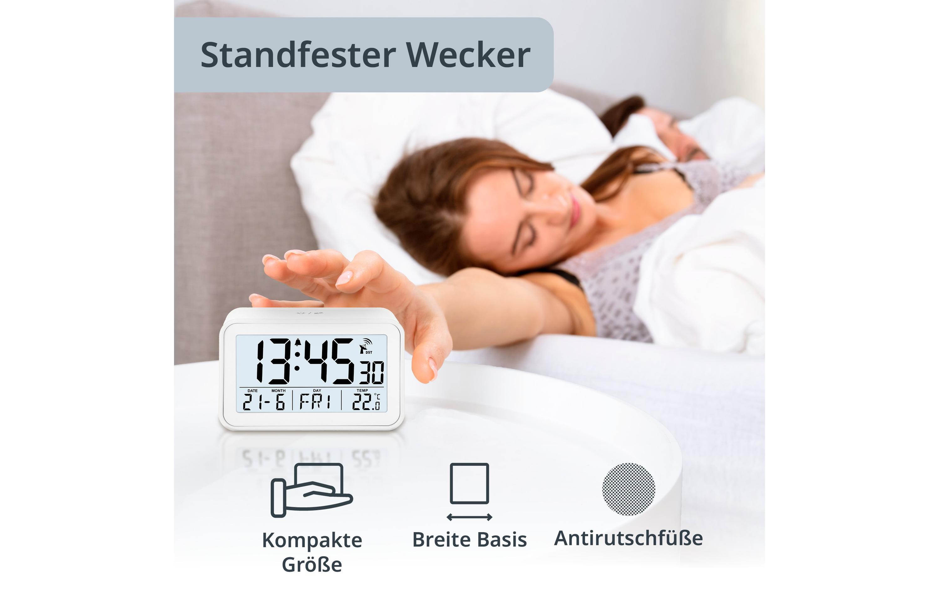 ADE Funkwecker digital Weiss