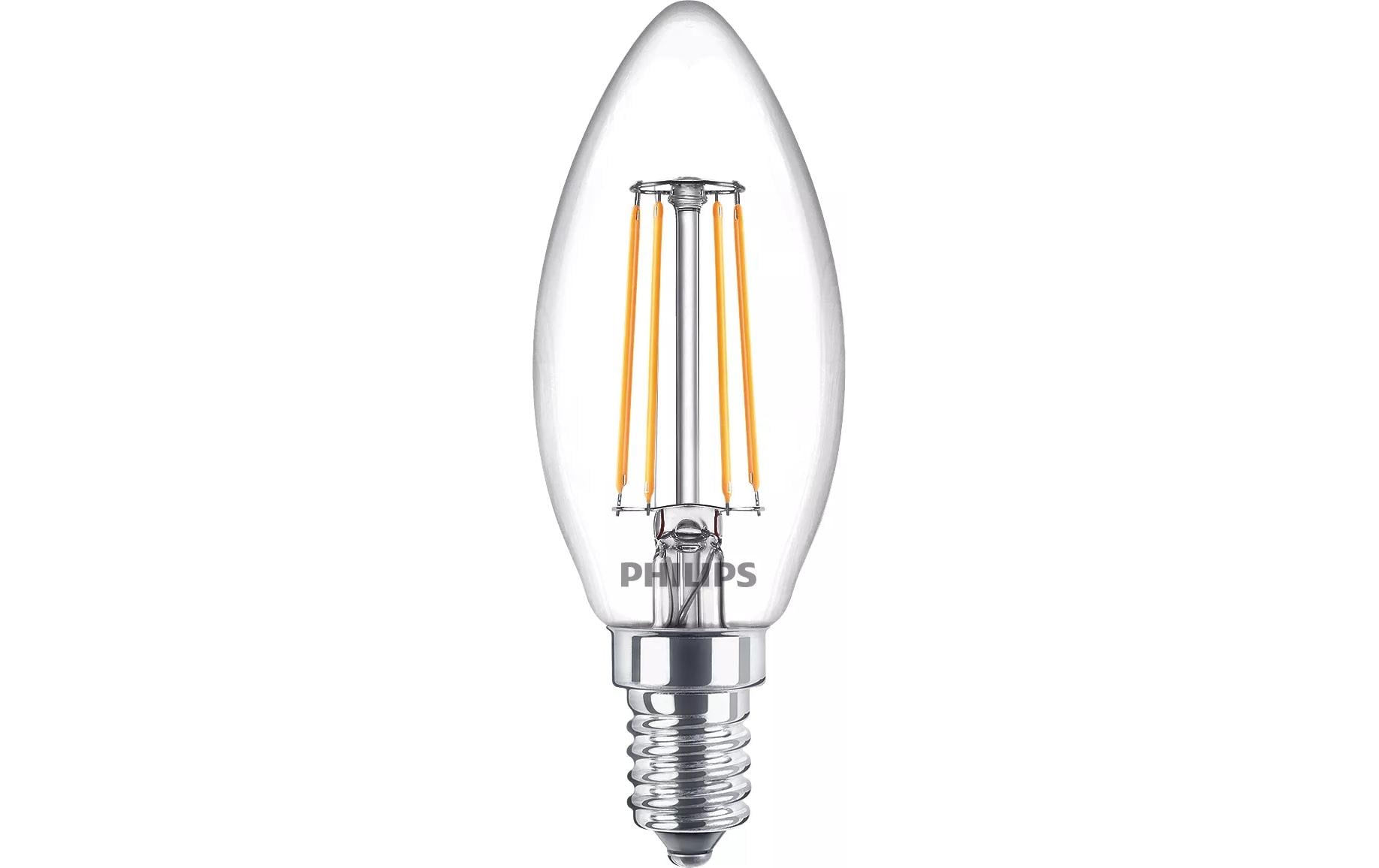 Philips LED Filament-Kerzenlampe ,40 W, B35 E14, 3-er Pack