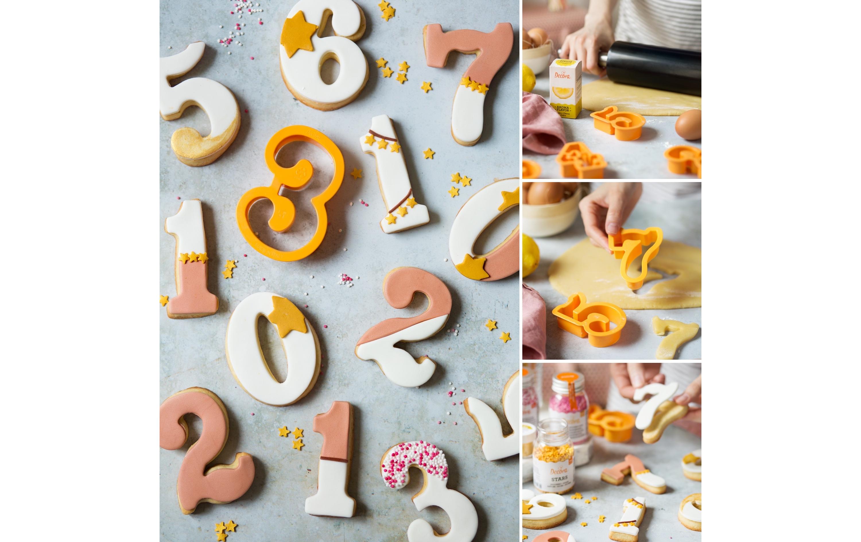 Decora Guetzli-Ausstecher-Set 9 Stück, Zahlen, gross