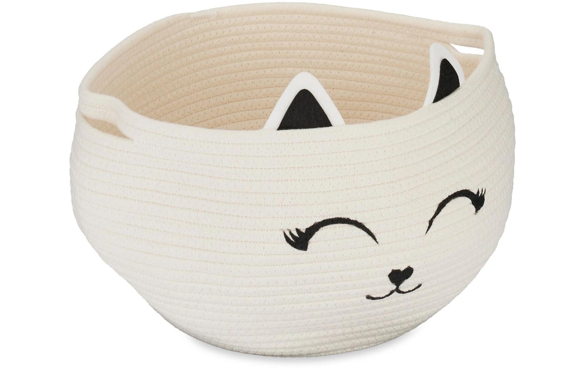 relaxdays Spielzeugkorb Filz Katze relaxdays Spielzeugkorb Filz Katze