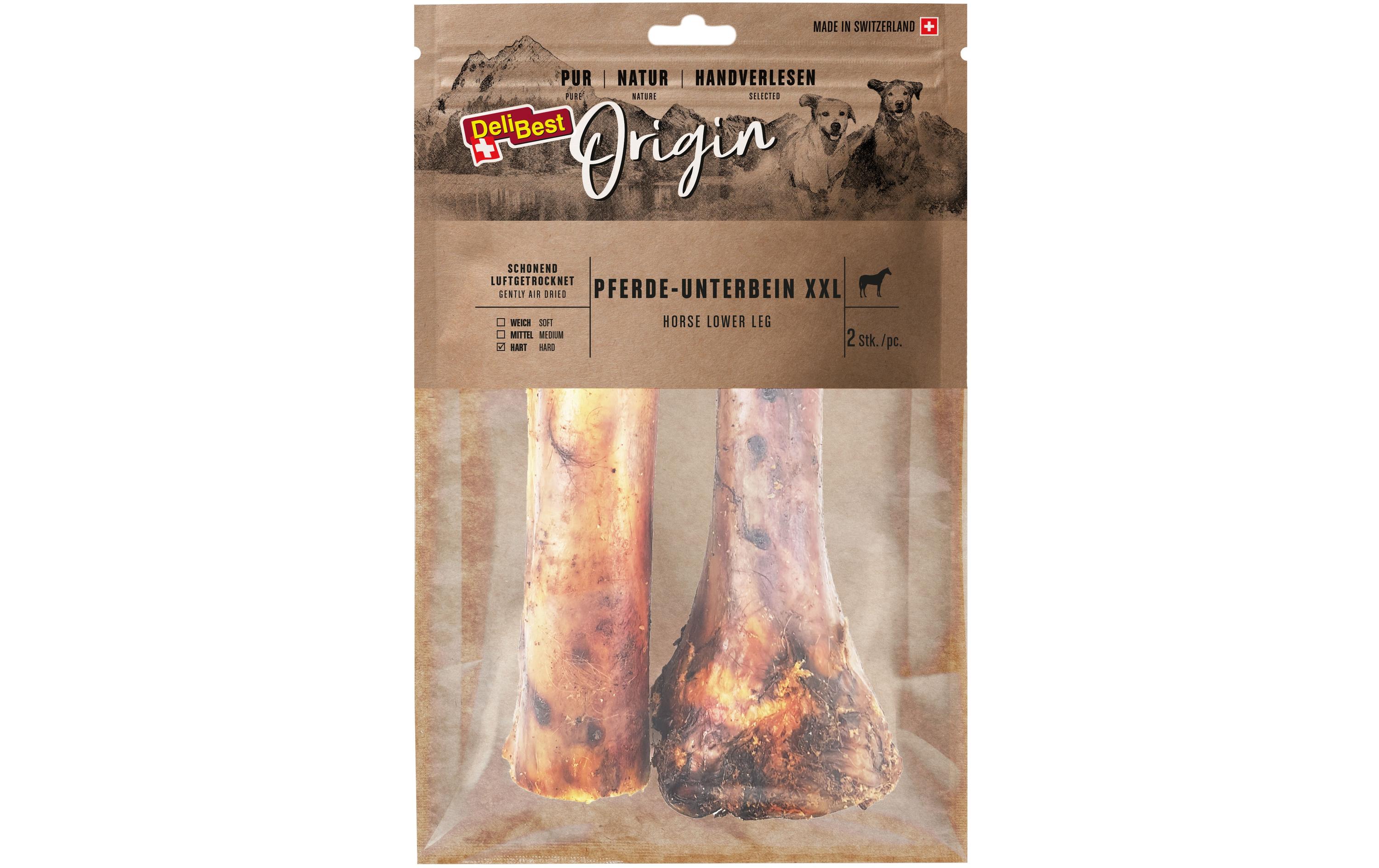 DeliBest Kausnack Origin Pferde-Unterbein XXL ca. 25 cm, 2 Stk.