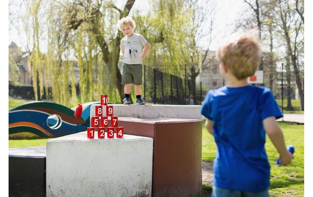 BS Toys Wurfspiel Büchsenwerfen rot mit Zahlen