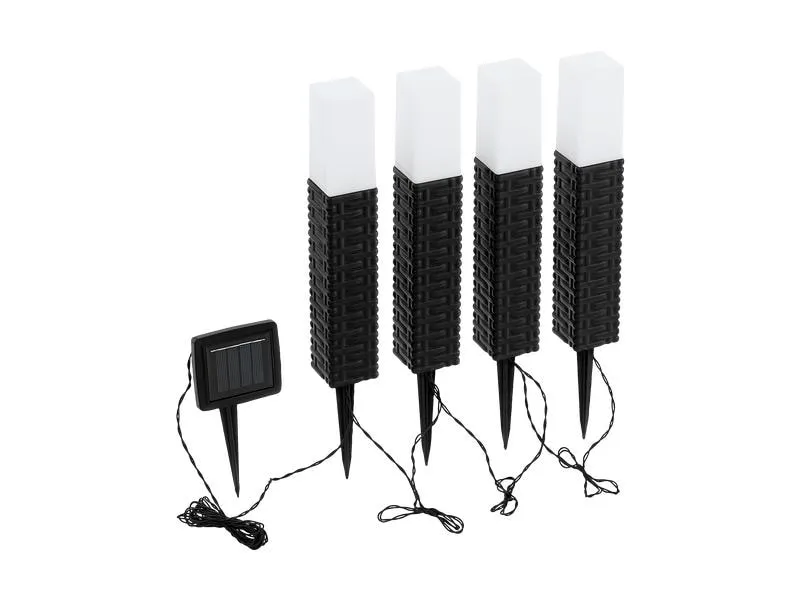 EGLO Leuchten Gartenlicht Solar Spiess Rattan, 4er Set EGLO Leuchten Gartenlicht Solar Spiess Rattan, 4er Set