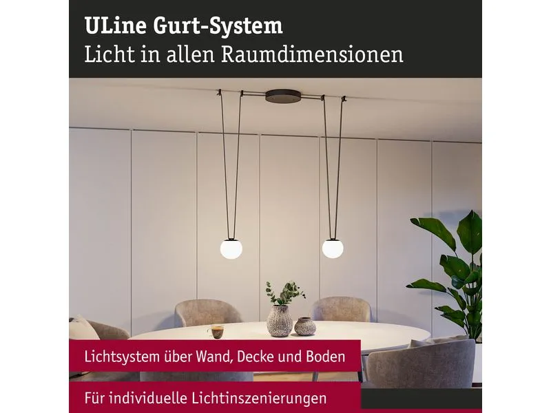 Paulmann ULine Pendel Ball 150 mm, 3000 K, 90 Ra, Aluminium, Schwarz