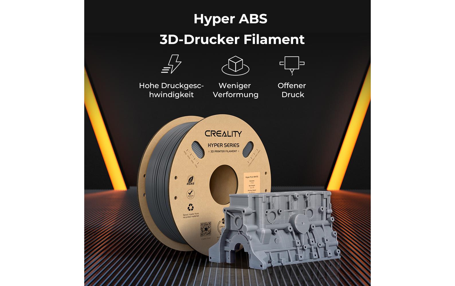 Creality Filament ABS Hyper, Grau 1.75 mm 1 kg