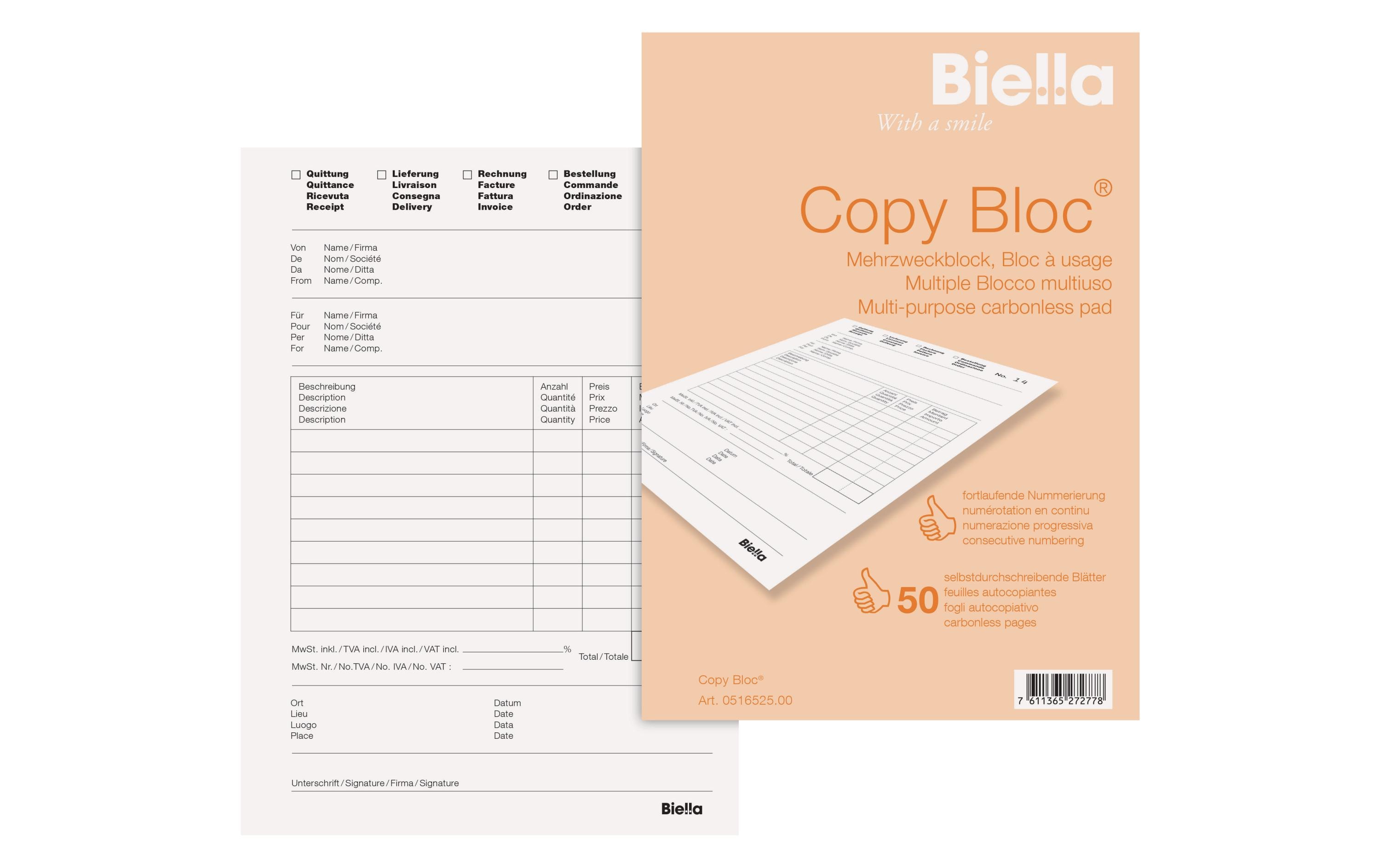 Biella Durchschreibeblock Copy Block A5 Mehrzweckblock