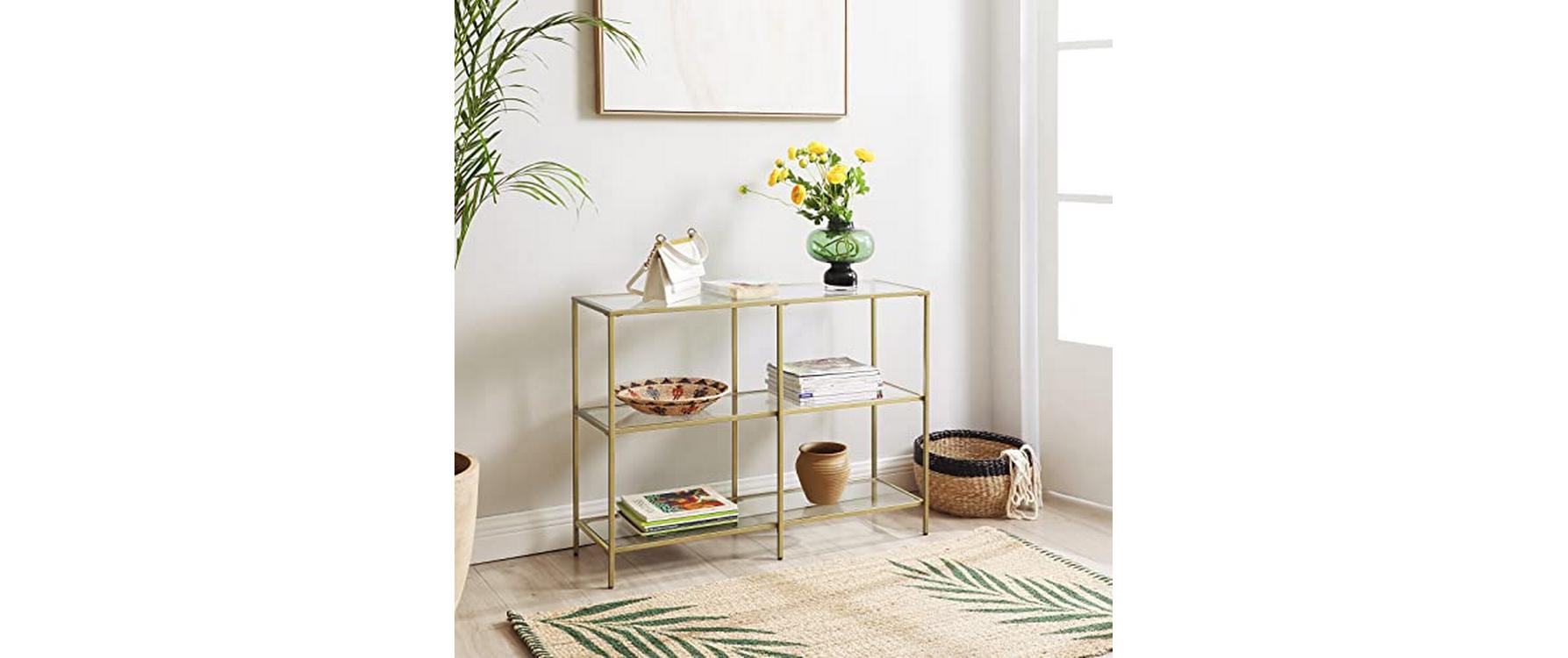 VASAGLE Konsolentisch 100 x 30 x 73 cm, Gold