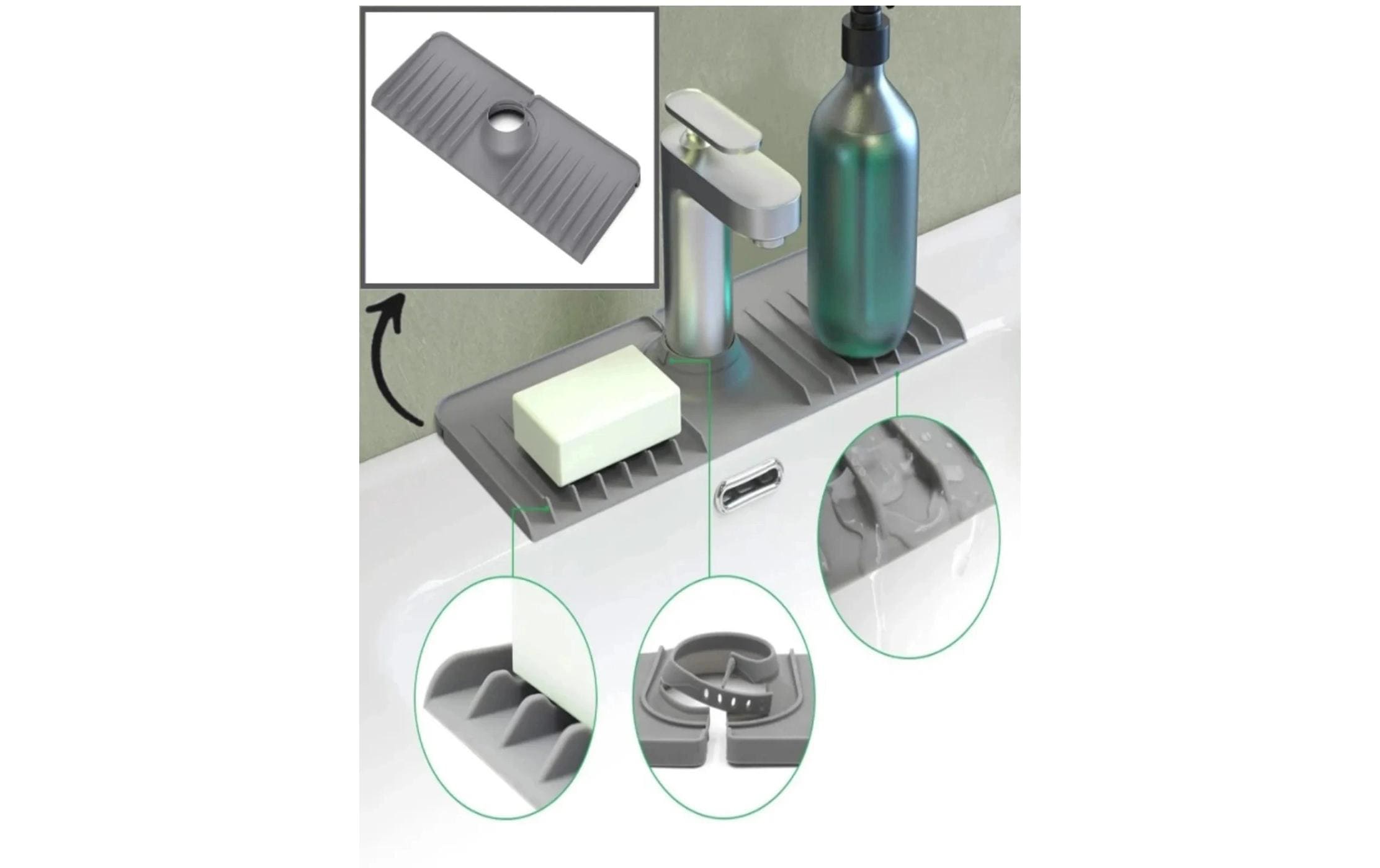 Hermia Spülbecken Spritzschutz Grey