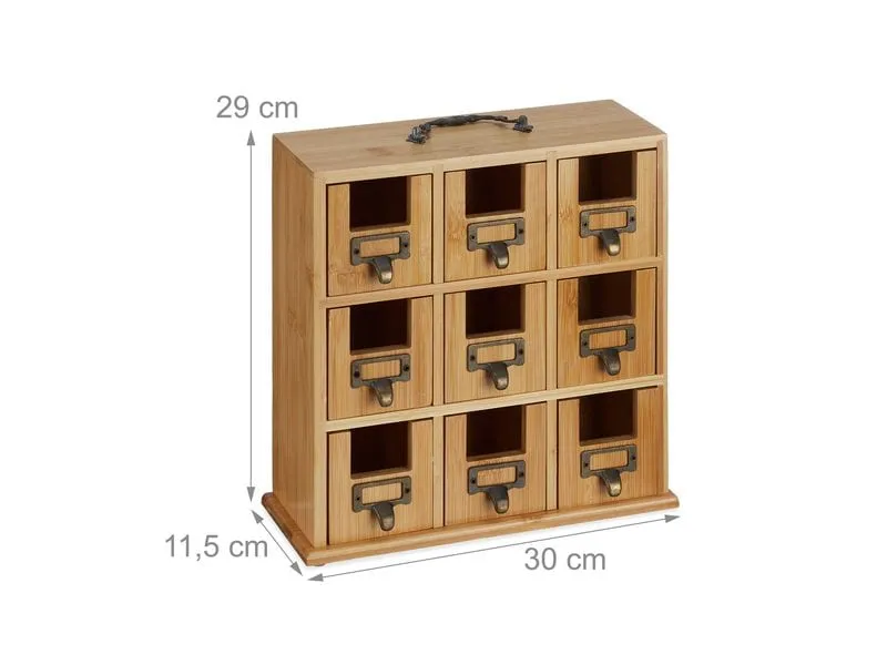 relaxdays Teebeutel-Box Hellbraun/Kupfer