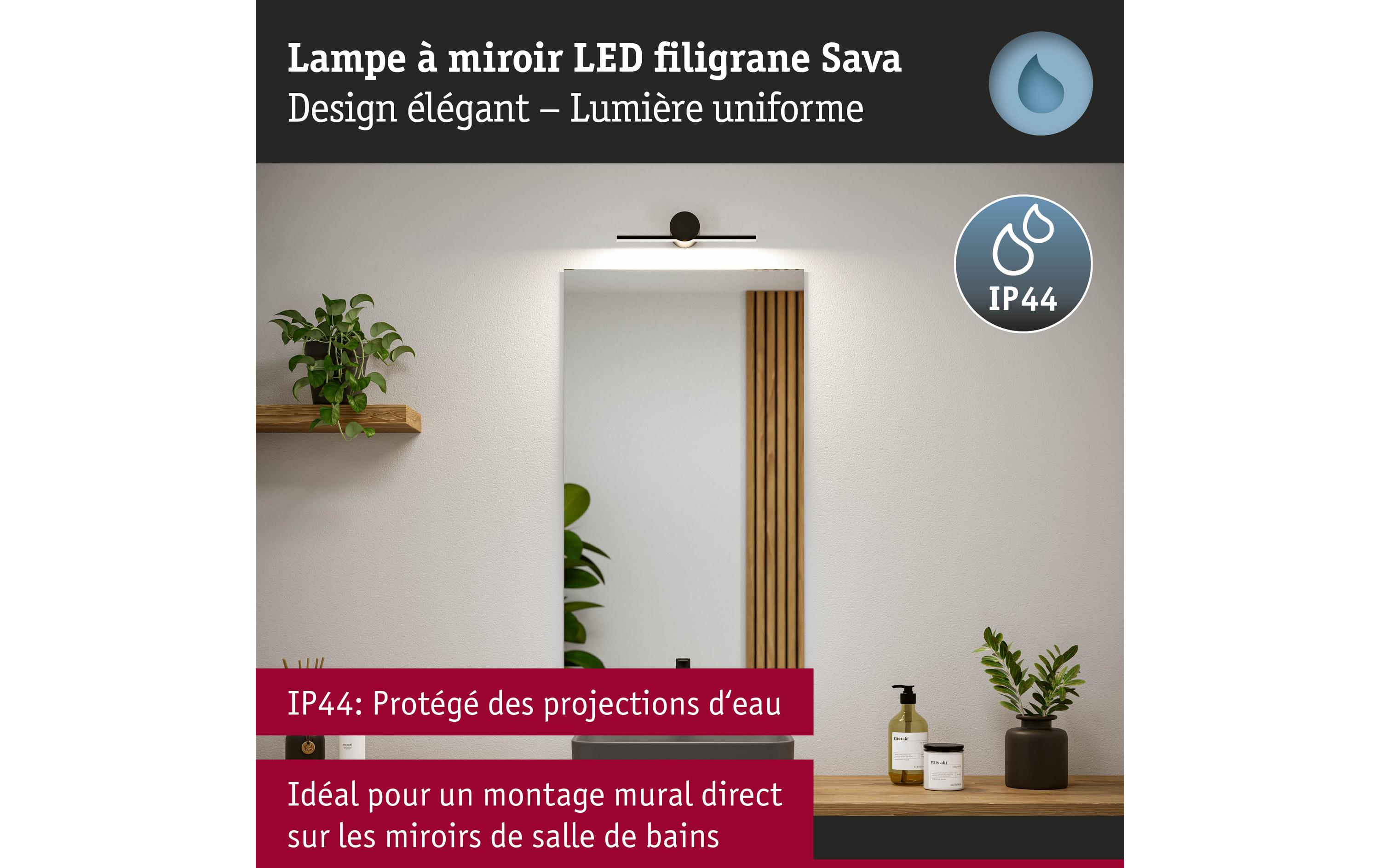 Paulmann Spiegelleuchte LED Sava 4.2W Schwarz