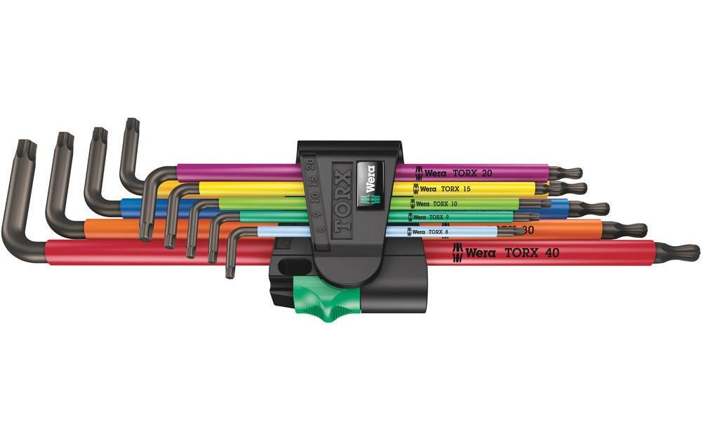 Wera Winkelschlüssel-Set T8-T40 farbig lang