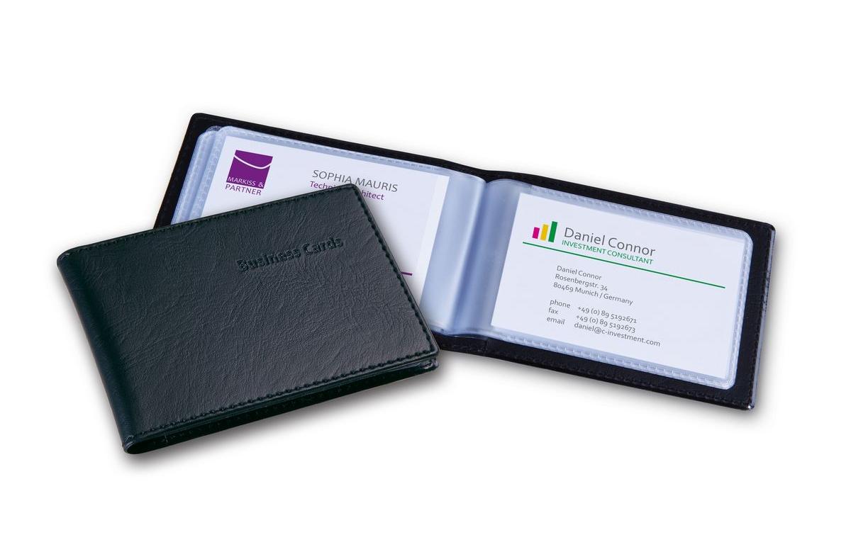 Sigel Visitenkartenbuch 9 x 5.8 cm, Schwarz