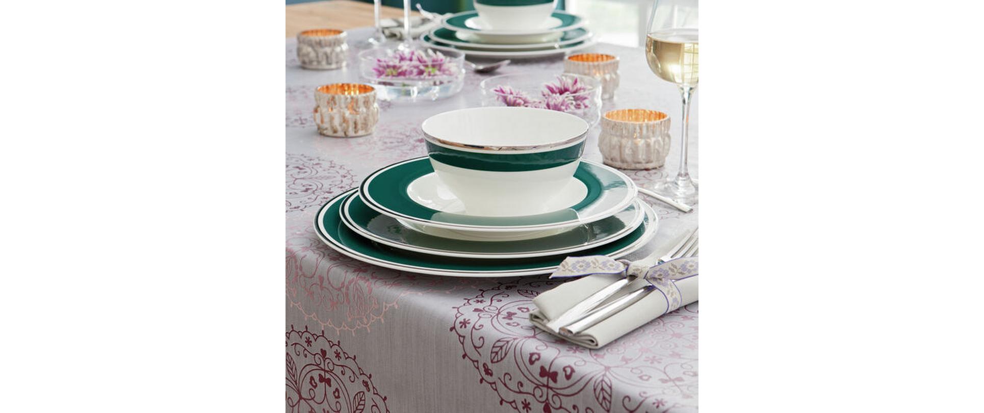 d-c-fix Tischdecke Charlene 140 cm x 180 m, Grau