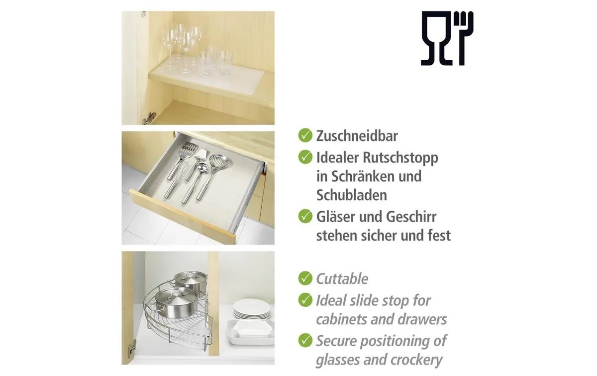 Wenko Anti-Rutsch-Matte Rillen 400 g/m² Transparent