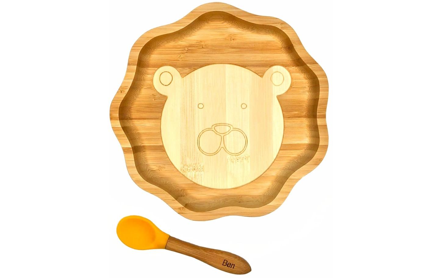 Kleinfuchs Kinderteller Bambus Löwe Gelb