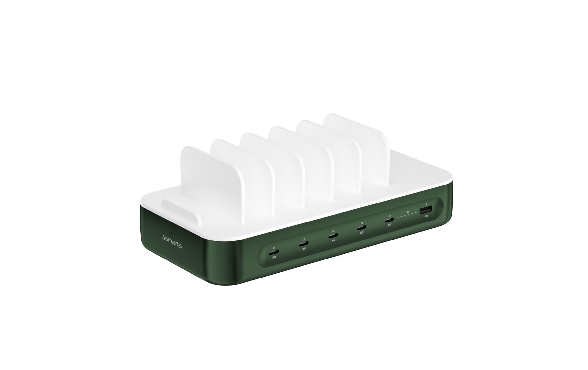 4smarts Ladestation Team 100W 5C/1A inkl. 6 Kabel Grün 4smarts Ladestation Team 100W 5C/1A inkl. 6 Kabel Grün