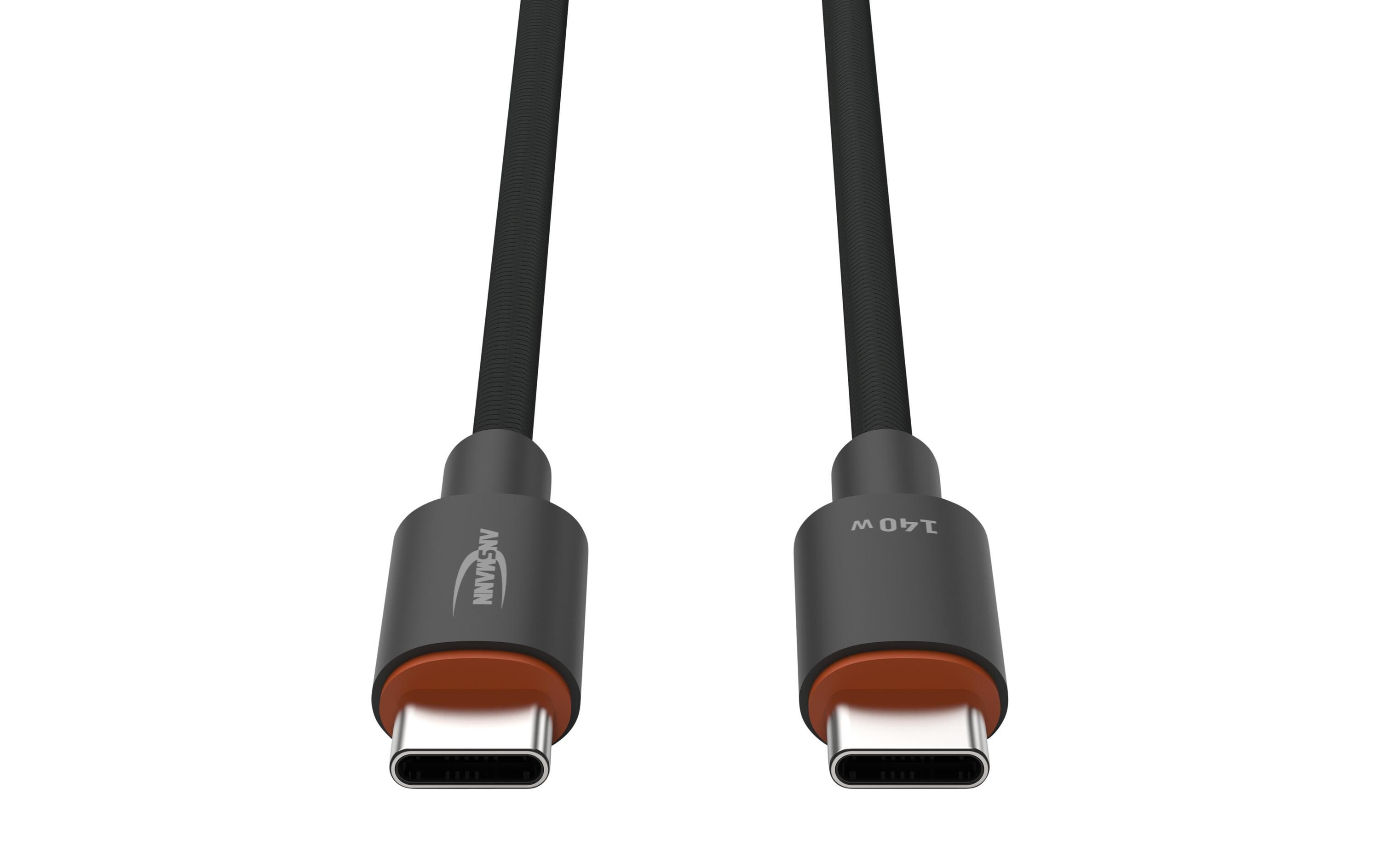 Ansmann USB-Ladekabel Typ-C auf USB Typ-C Kabel, 60 cm Ansmann USB-Ladekabel Typ-C auf USB Typ-C Kabel, 60 cm