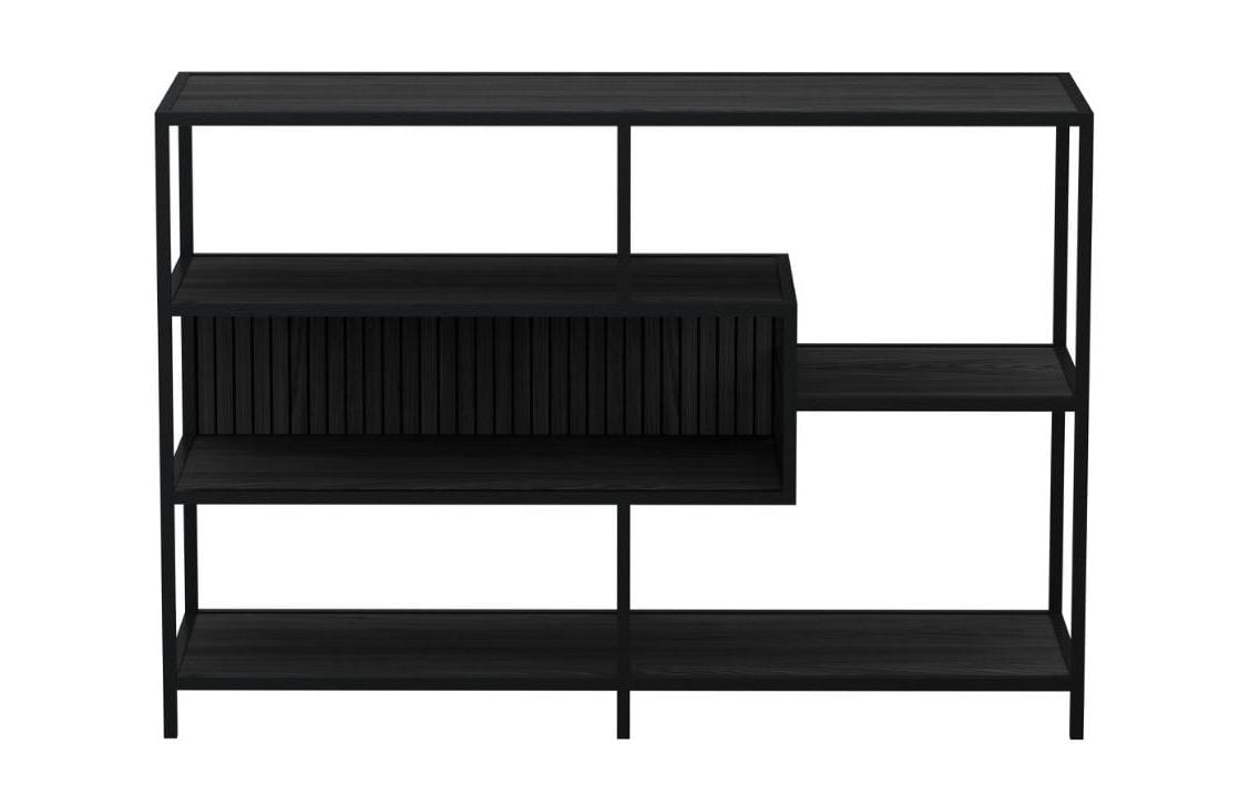 AC Design Regal Seaford offen Schwarz, 114 x 35 x 78 cm